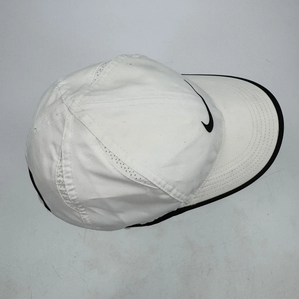 Nike Featherlight Dri-Fit White Black‎ Running Sports Baseball Cap Hat